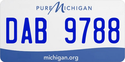 MI license plate DAB9788