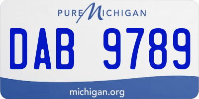 MI license plate DAB9789