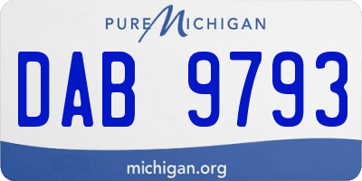 MI license plate DAB9793