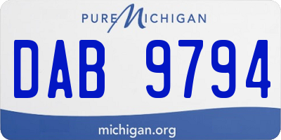 MI license plate DAB9794