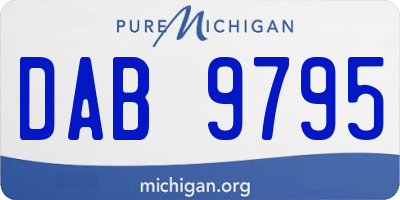 MI license plate DAB9795