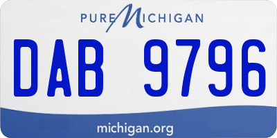 MI license plate DAB9796