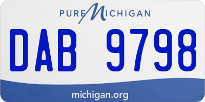 MI license plate DAB9798
