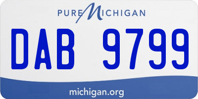 MI license plate DAB9799