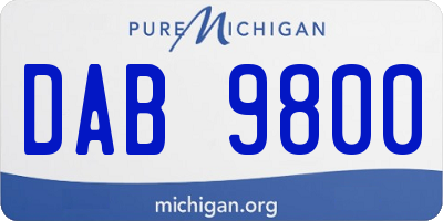 MI license plate DAB9800