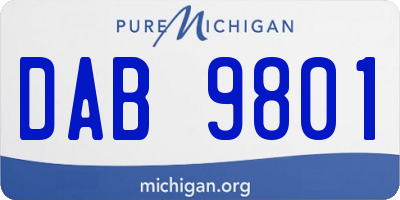 MI license plate DAB9801