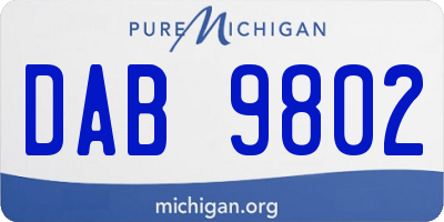 MI license plate DAB9802