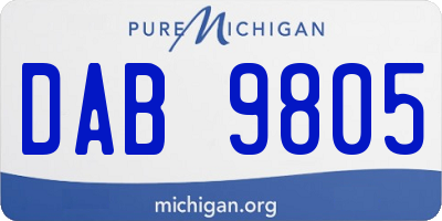 MI license plate DAB9805