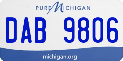 MI license plate DAB9806