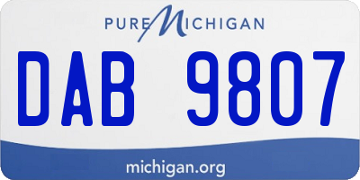 MI license plate DAB9807