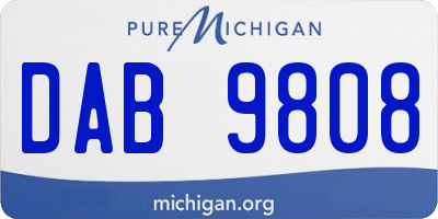 MI license plate DAB9808