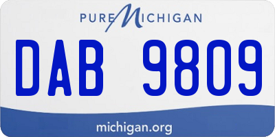 MI license plate DAB9809