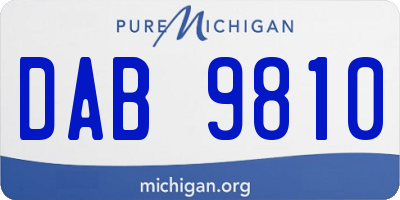 MI license plate DAB9810