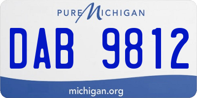 MI license plate DAB9812