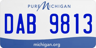 MI license plate DAB9813