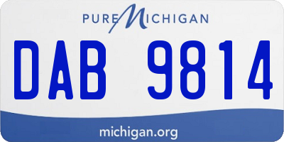 MI license plate DAB9814