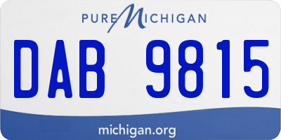 MI license plate DAB9815