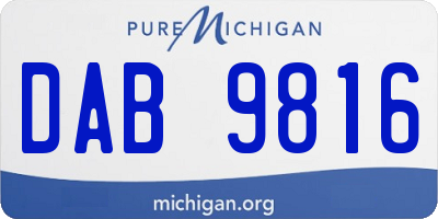 MI license plate DAB9816