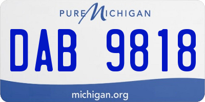 MI license plate DAB9818