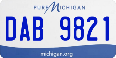 MI license plate DAB9821