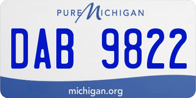 MI license plate DAB9822