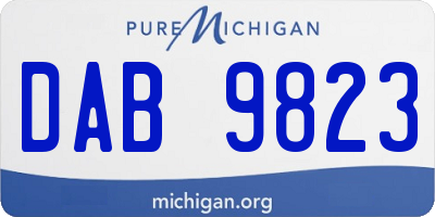 MI license plate DAB9823