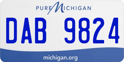 MI license plate DAB9824