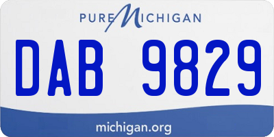 MI license plate DAB9829
