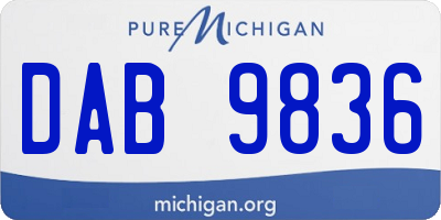 MI license plate DAB9836
