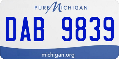 MI license plate DAB9839