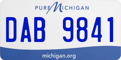 MI license plate DAB9841