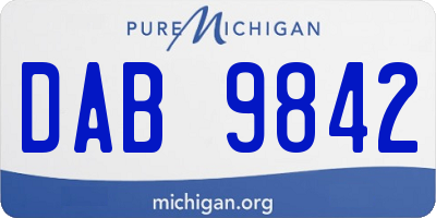 MI license plate DAB9842