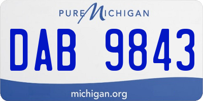 MI license plate DAB9843