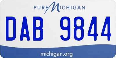 MI license plate DAB9844