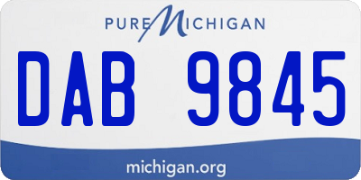 MI license plate DAB9845