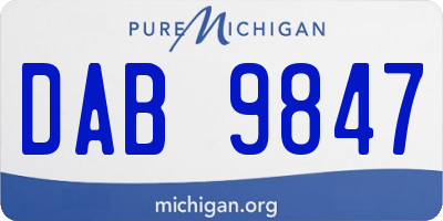 MI license plate DAB9847