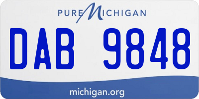 MI license plate DAB9848