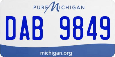 MI license plate DAB9849