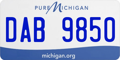 MI license plate DAB9850