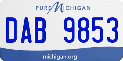 MI license plate DAB9853
