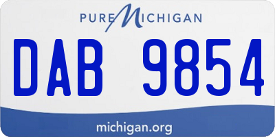 MI license plate DAB9854
