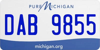 MI license plate DAB9855