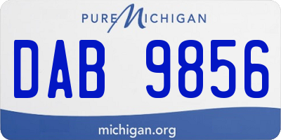 MI license plate DAB9856