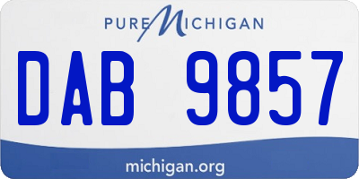 MI license plate DAB9857