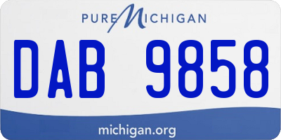 MI license plate DAB9858