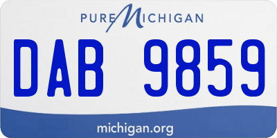 MI license plate DAB9859