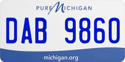 MI license plate DAB9860