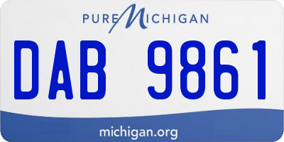 MI license plate DAB9861