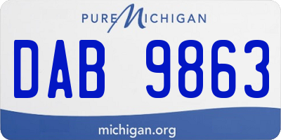 MI license plate DAB9863