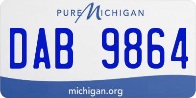 MI license plate DAB9864